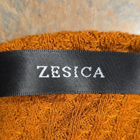 Women's Long Orange Cardigan - Picture 4 of 5
